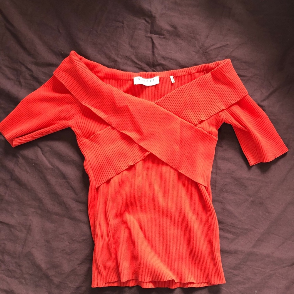 Sandro gorgeous orange red top